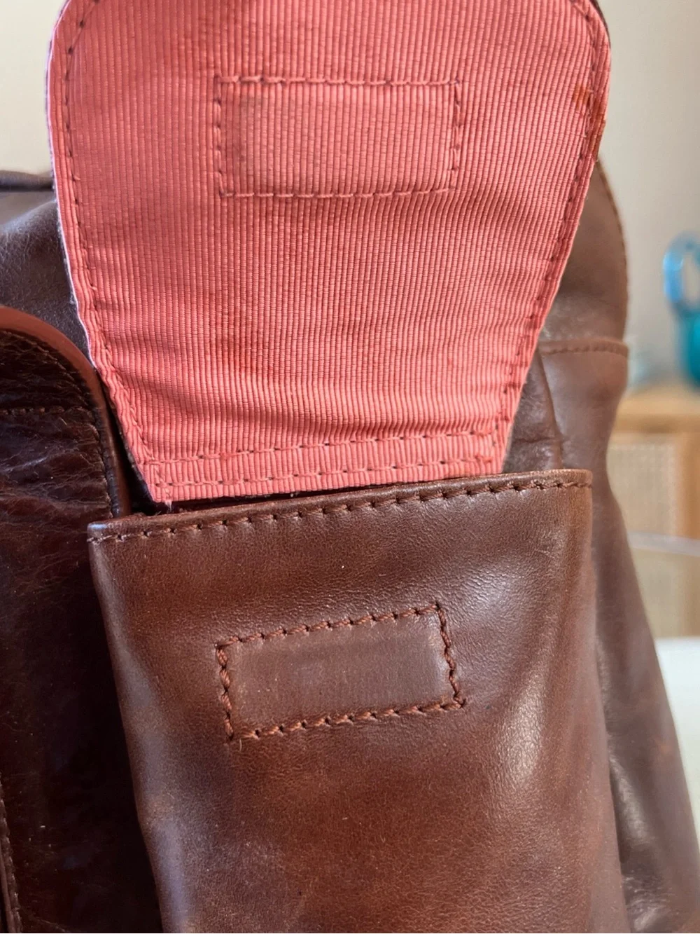 Men's Brown Leather Travel Duffel Bag Latico 11 x 13